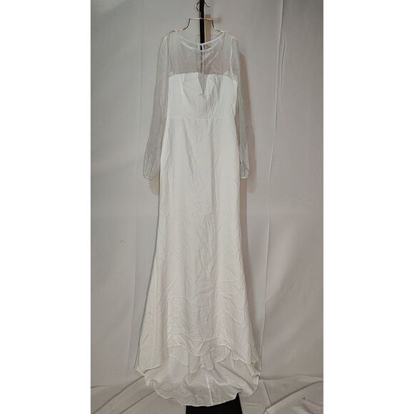 Lulus Dresses & Skirts - Lulus Immaculate Romance White Sheer Organza Long Sleeve Maxi Dress M